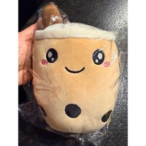 Boba Tea Plush Stuffed Animal Tan Bubble Tea Toy Kawaii Soft Pillow 7 Inch‎ NEW